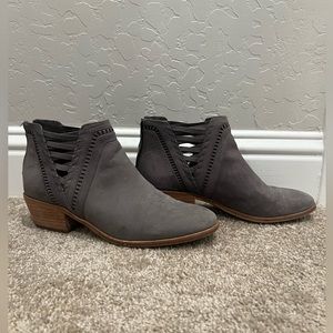 Vince Camino gray booties. Good condition. Back right has mark wear on heel